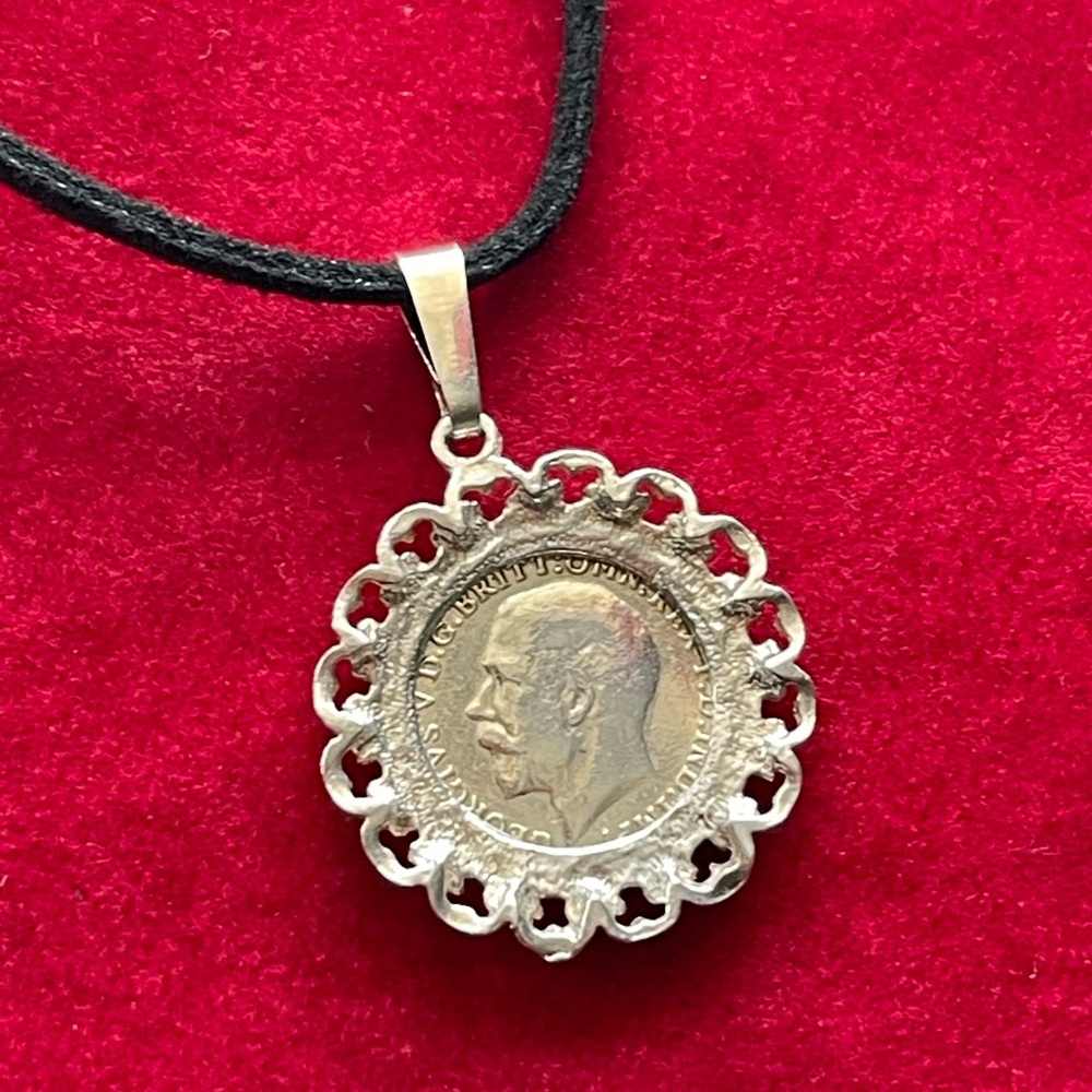 Elegant British Silver Coin Pendant Necklace